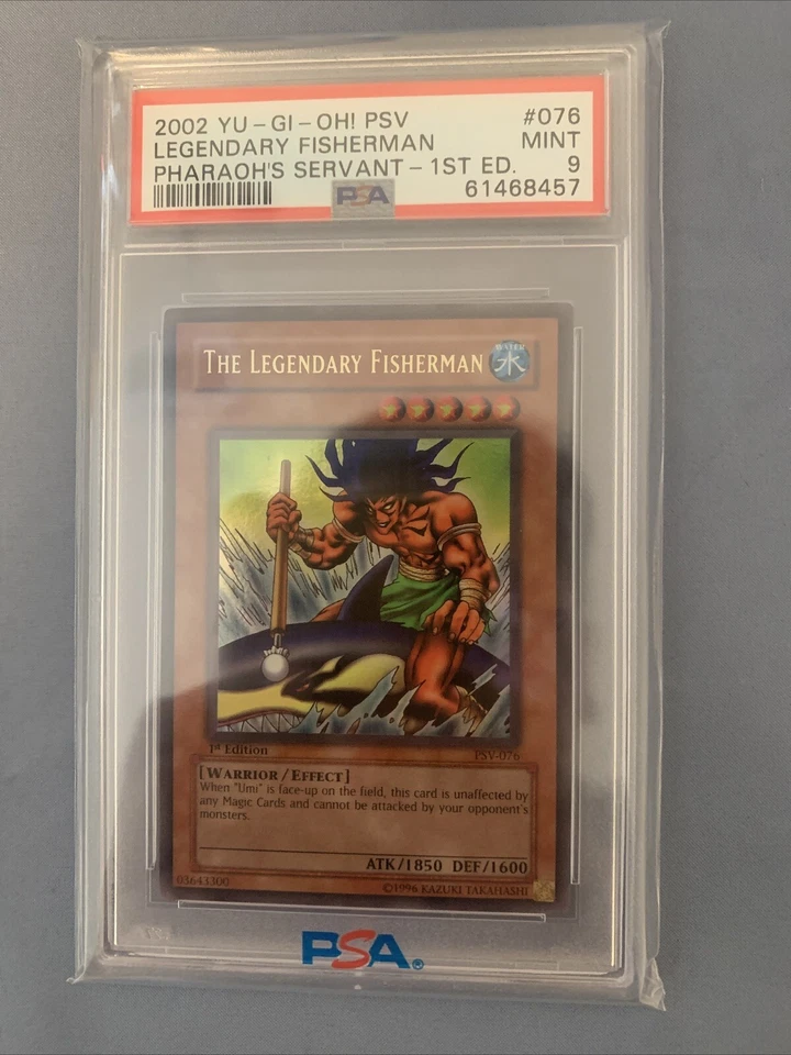 PSA 9 YU-GI-Oh! Psv-Pharaoh's Servant 076 the Legendary Fisherman 1st Edition - Image 1 of 2