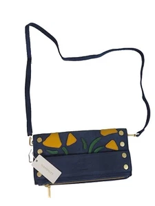 Hammitt Ryan Leather Poppy Skies Crossbody Clutch Bag Handbag - Picture 1 of 15