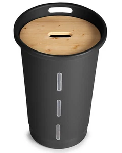 Pelletbehälter Hocker mit Holzdeckel praktischen Sichtfenstern rollbar Ondis24 - Bild 1 von 9