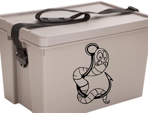 Funny Worm Fishing Sticker, 4x6 Inch 10x15 cm Car,Van,Window,Bait Box Wall Decal - Imagen 1 de 5