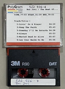 Bon Jovi - Cross Road DAT Studio Production Master Cassette Tape Ultra Rare - Picture 1 of 2