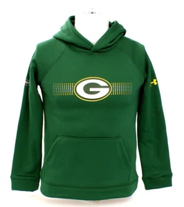 Under Armour Storm Green Green Bay Packers Pullover Hoodie Youth Boy's M NWT - Picture 1 of 5