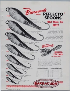 Barracuda Spoons Angelköder um 1955 St Petersburg FL. Printanzeigenflyer - Bild 1 von 1