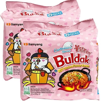 Samyang Carbonara Carbo Hot Chicken Piccante Ramen Noodles (Confezione da 10) Halal