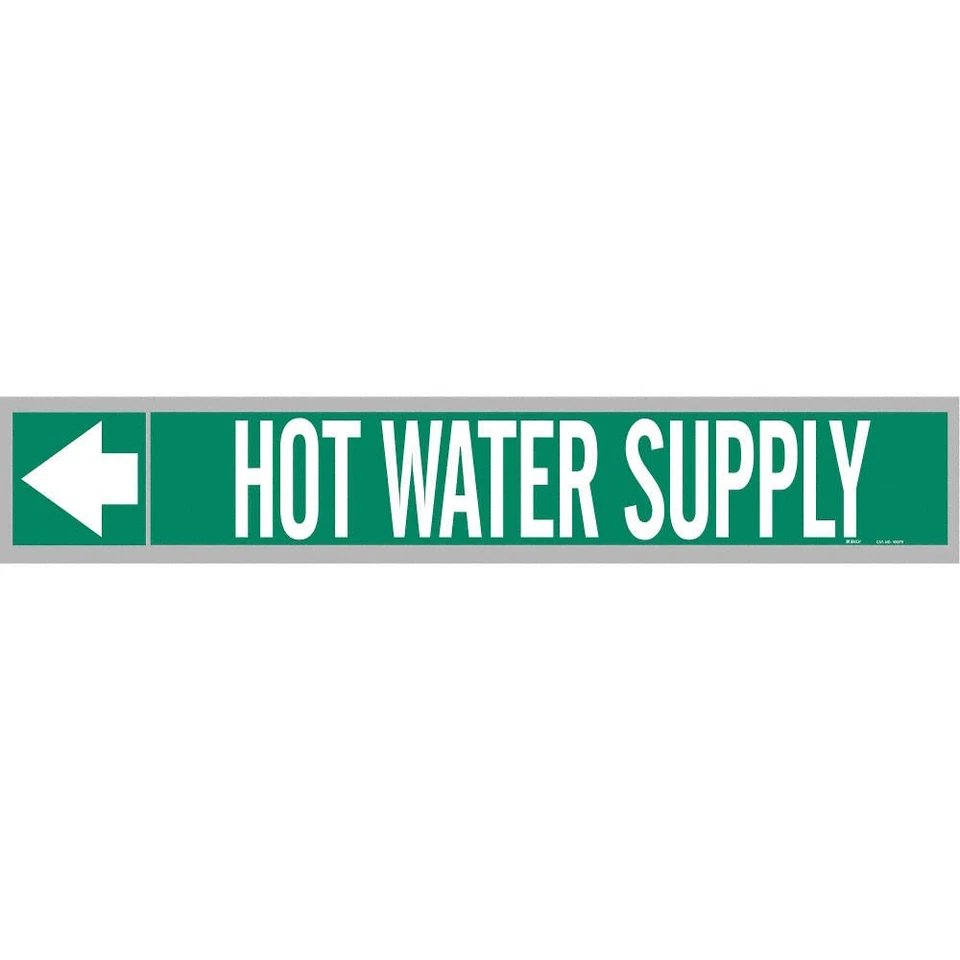 BRADY 109276 Pipe Marker,Hot Water Supply,2in H 35TJ35 - Image 1 of 1