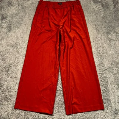 Calça Ann Taylor Wide Leg Pull Feminina Grande Laranja Queimado Cintura Elástica - Imagem 1 de 4