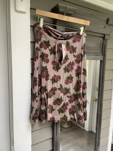 NWT 90s Vintage Betsey Johnson Wool Floral Stretch Skirt L - Picture 1 of 9