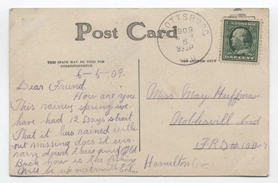 1909 Scottsburg IN duplex on postcard [7002.39] - Image 1 of 3