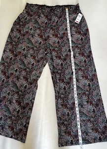NWT Bar III Pull On Pants Smocked Elastic Waist Palazzo Wide Leg Multicolor 4X - Picture 1 of 23