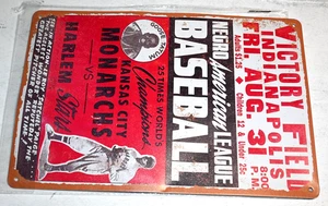 Letrero Victory Field 1947 Negro Liga Americana de Béisbol Metal/Estaño Talla 12"X8" NUEVO - Imagen 1 de 3