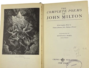 Complete Poems John Milton Gustave Dore Illustrations Crowell 1936 Paradise - Picture 1 of 11