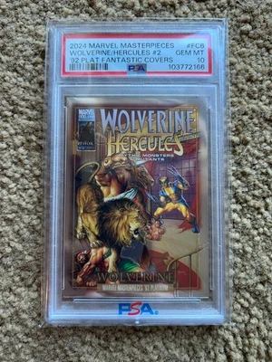 2022 Marvel Masterpieces '92 Platinum #FC-6 Wolverine Fantastic Covers PSA 10 - Image 1 of 2
