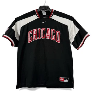 Vintage Nike Chicago Bulls Shooting Shirt Herren Large schwarz rot weiß Jordan Ära - Bild 1 von 8