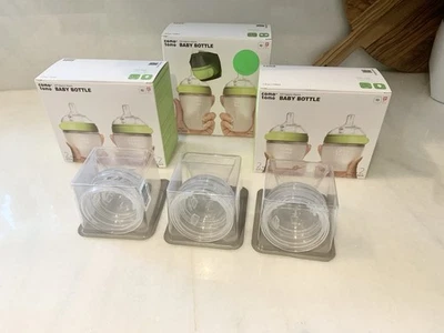 Paquete de biberones Comotomo - 5 oz 8 oz, flujo medio flujo lento, 6 biberones 12 pezones Foto 1 de 4