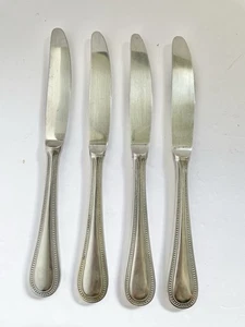 4 - Towle BEADED ANTIQUE Satin 18/8 Stainless GERMANY Flatware 9" DINNER KNIVES - Picture 1 of 4