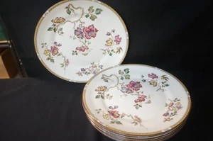 7 Wedgwood Schwalbe gelb braun Rand Mittagessen Teller 9" breit - Bild 1 von 1