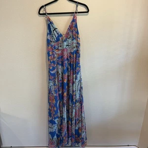 Marciano By Guess Flowing Maxi Dress Tropical Floral Resort Chain | Medium M - Picture 1 of 7