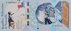 BANKSY * 20 bolívares * Billete real * Dismaland 2015 * Certificado * Sello - Imagen 1 de 10