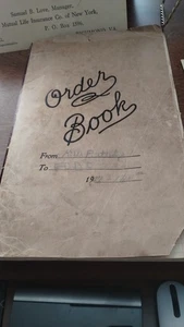 old order book with 12 pages of stamps plus envelopes with some - Picture 1 of 8