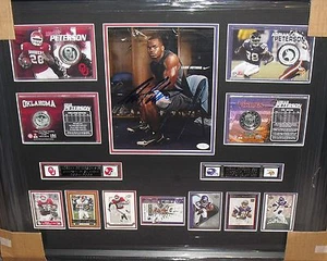 Adrian Peterson SIGNIERTE Rookie Karte Foto Collage OU SOONERS Wikinger JSA - Bild 1 von 10