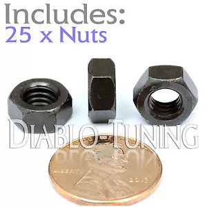 M6-1,0 / 6 mm - Cantidad 25 - Tuercas hexagonales métricas DIN 934 - Clase 10 - Acero negro liso - Imagen 1 de 4