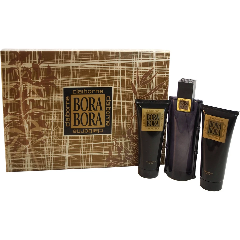 Juego de regalo de 3 piezas Bora Bora Claiborne 3,4 oz EDC + loción de 3,4 oz + lavado para cabello y cuerpo de 3,4 oz Foto 1 de 2