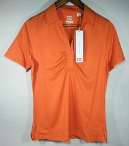 CUTTER AND BUCK Glendale DryTec Golf Polo | Women's Medium | Orange LCK02566 - Picture 1 of 9