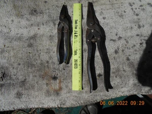 2 VERY NICE VINTAGE  TIN SNIPS SHEET METAL SHEARS Made in USA - Picture 1 of 4
