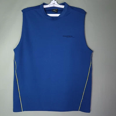 Camiseta sin mangas Nautica Competition para hombre azul medio logotipo bordado de EE. UU. Foto 1 de 4