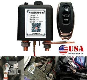 W/ Wireless Remote Car Battery Quick Cut-off Disconnect Master Kill Switch Relay - Picture 1 of 12