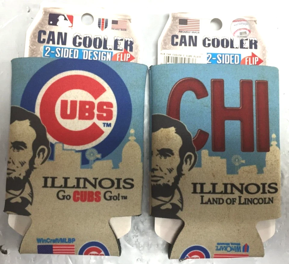 WinCraft Chicago Cubs 2 Sided Land of Lincoln Insulated 12 Oz Can Cooler - 1 PC - Image 1 of 1