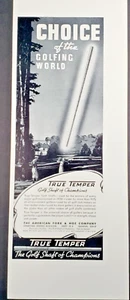 1937 True Temper Golf Shaft Vintage Print Ad – Choice Of The Golfing World - Picture 1 of 1