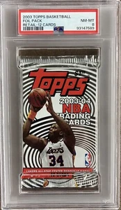 2003 Topps Basketball Retail Foil Pack 12 Cards LeBron Wade Bosh GOLD PSA 8 NMMT - Picture 1 of 2