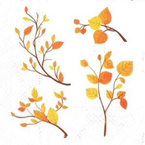 4 servilletas de papel individuales hojas amarillas otoño decoupage y mesa de artesanía 103 - Imagen 1 de 2