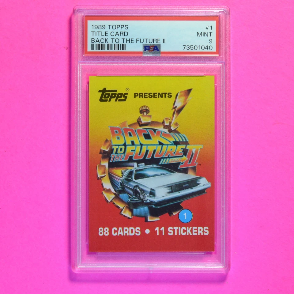 1989 Topps Back to the Future #1 Movie Poster -Title Logo 1st card PSA 9 Mint - Image 1 of 2