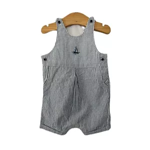 Next 3-6 months Boys Blue White Striped Romper Nautical design - Picture 1 of 5