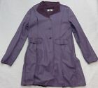 Crea Concept Womens Size 40 Purple Leather Cowhide Coat 100% Cotton Lined Jacket