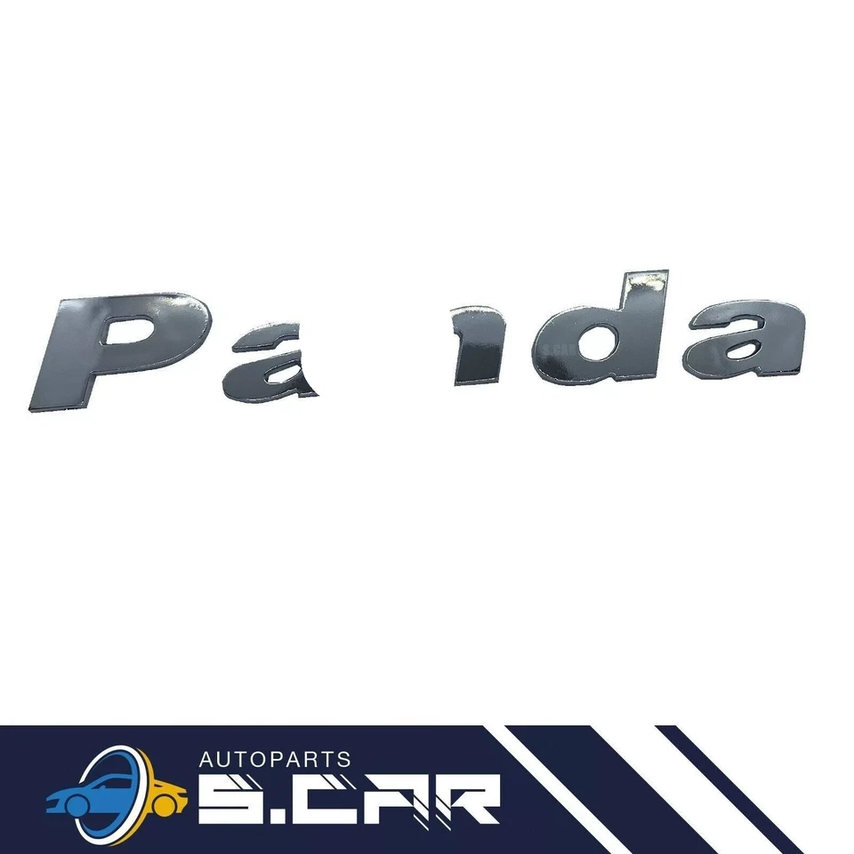 Sigla Scritta Per Panda 169 Con Biadesivo Fregio Emblema Posteriore Cromata - Immagine 1 di 1