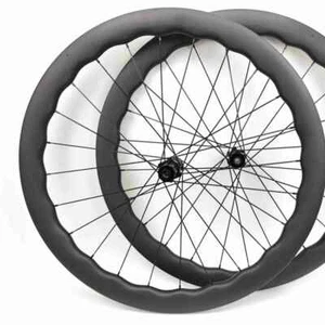 700C Gravel Road Bike Carbon Wave Wheelset Tubeless Center Lock 6 Bolts Hubs - Picture 1 of 12