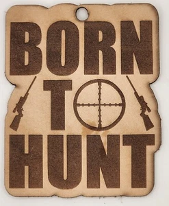 Born To Hunt Cross Hair Leather Charm - Air Freshener (Set of 4) Deer Hunting - Picture 1 of 1