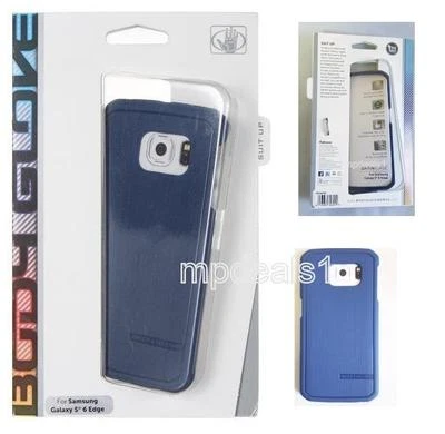 Carcasa delgada satinada con guante corporal para Samsung Galaxy S6 Edge azul oscuro  Foto 1 de 4