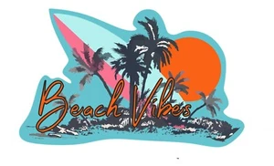 Beach Vibes Vinyl Sticker Camper camping Skate Van Life Decal T4 T5 Custom - Picture 1 of 1