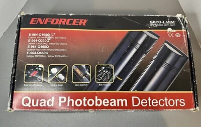 Seco-Larm Enforcer Quad Photobeam Detectors, 495-990 Ft. Range E-964-Q495Q Read* - Image 1 of 4