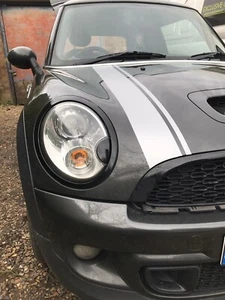 PAIRE DE MINI COOPER S BONNET RAYURES DE COURSE DÉCALCOMANIES GRAPHIQUES VINYLE F55 F57 F58 59 - Photo 1/1