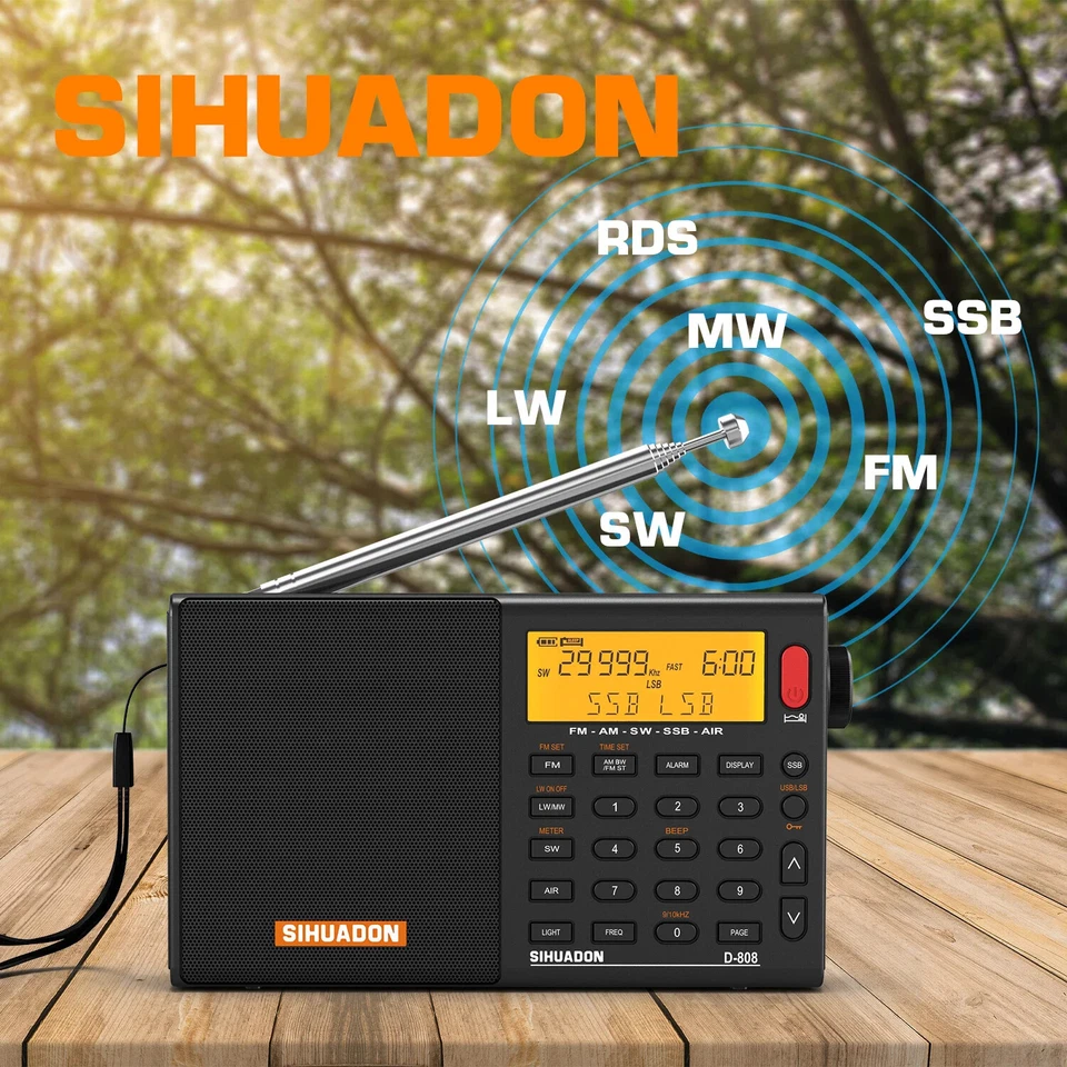SW/MW SSB AIR RDS Full Band Portable Radio with Multifunction Deep Sound Stereo - Image 1 of 4