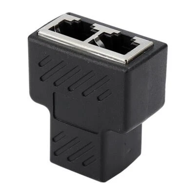 Y Adapter Splitter Network Cat5 Cat6 3-way Connector Lan Cable Black - Image 1 of 4