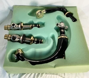 KOHLER Cygnet Deck Mount Tub Faucet W/Handshower/Valve K-6766-LV-7 Handles BLACK - Picture 1 of 3