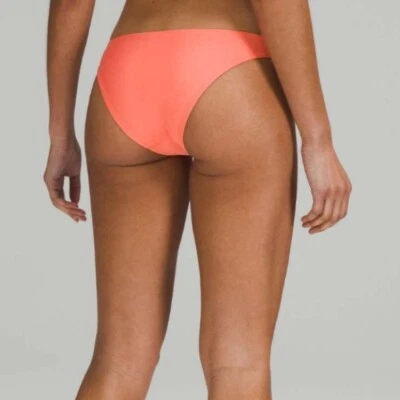 Parte inferior de natación Lululemon Waterside tiro medio ajuste escaso crema frambuesa talla 8 nueva con etiquetas Foto 1 de 4