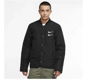 Giacca trapuntata Nike Double Swoosh nera DM1246-010 UOMO TAGLIA MEDIA - Foto 1 di 4