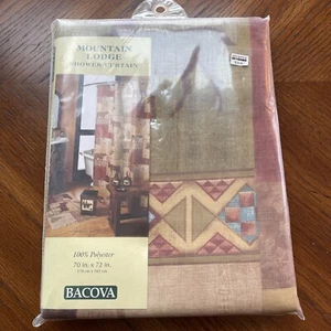 Bacova Rustic Mountain Lodge Shower Curtain 70x72 Poly NIP - Picture 1 of 5